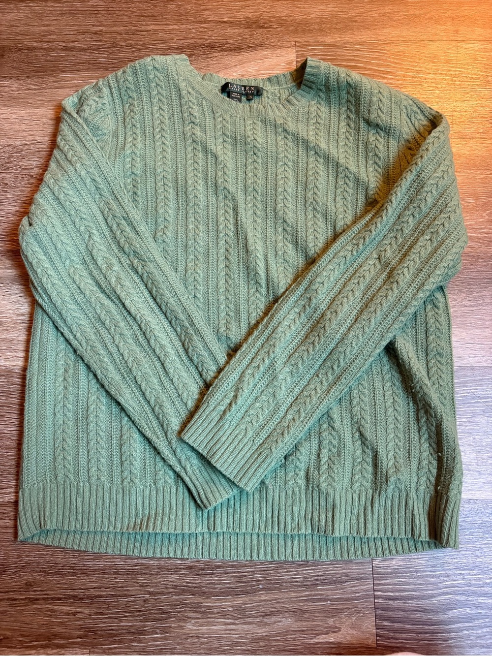 Cable Knit Sweater - Sage Green